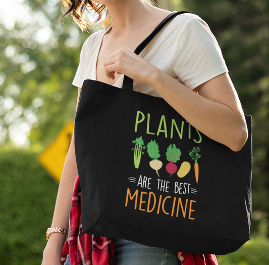Vegan Plants Are The Best Medicine Tote Bag
