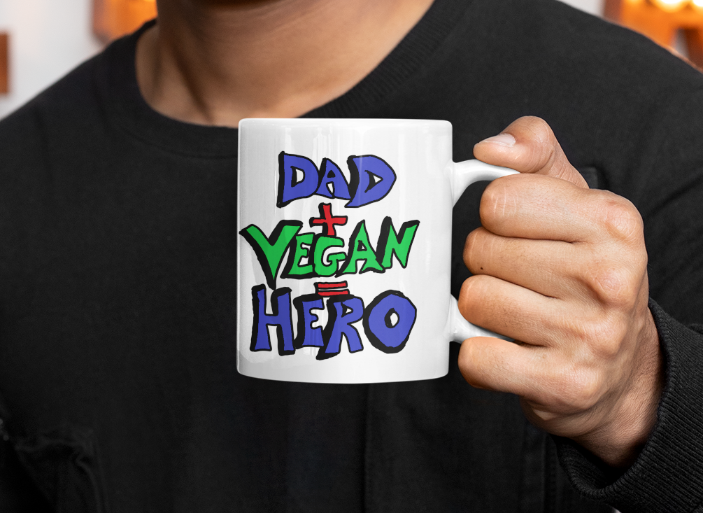 Dad + Vegan = Hero Ceramic Mug 11oz