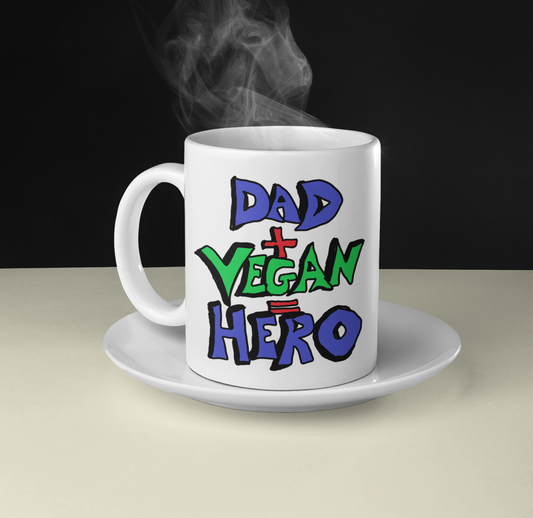 Dad + Vegan = Hero Ceramic Mug 11oz