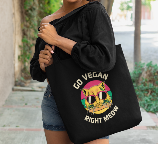 Go Vegan Right Meow Organic Maxi Tote Bag