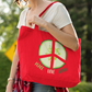 Vegan Tote Bag Peace Love Vegan Organic Maxi Tote