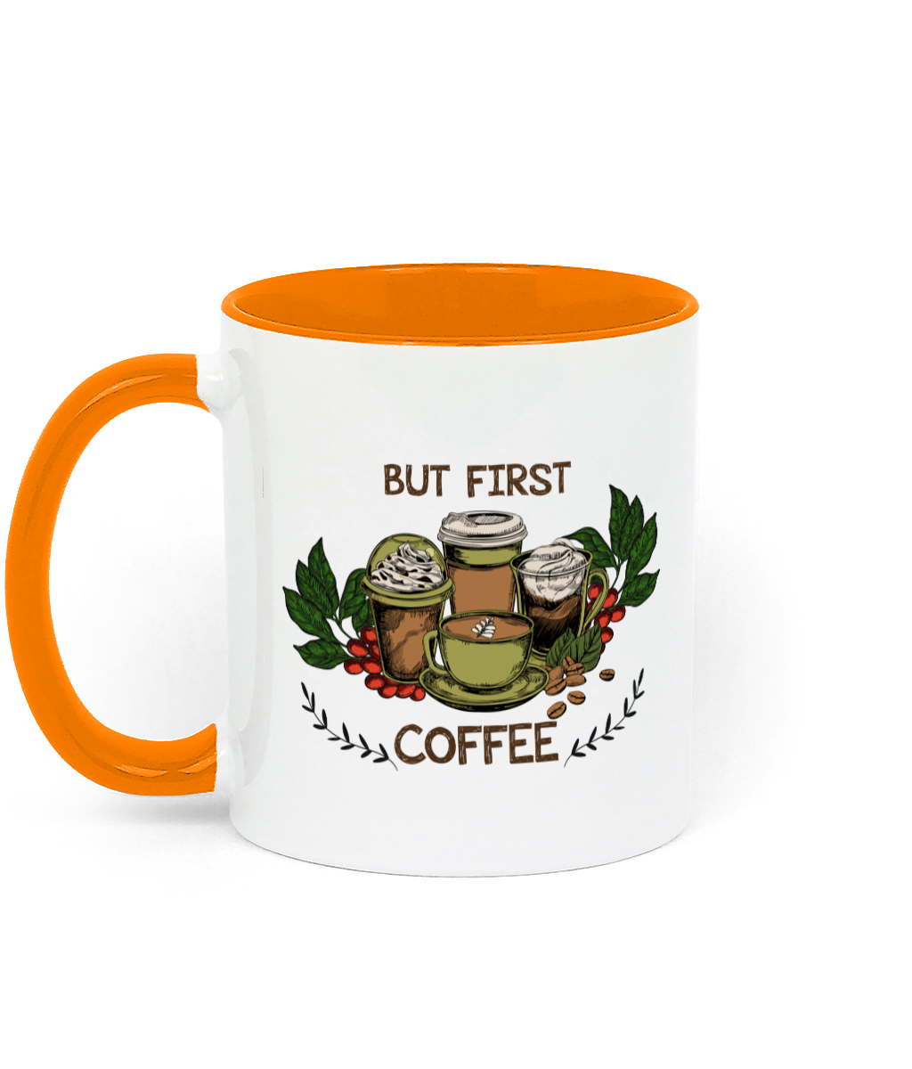 But First Coffee Two Toned Ceramic Mug