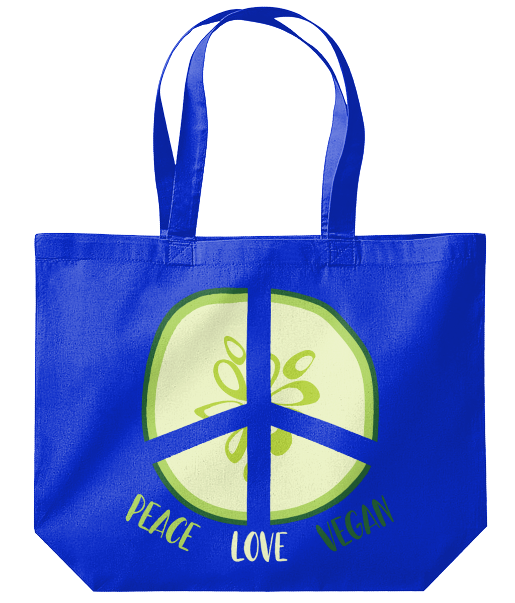 Vegan Tote Bag Peace Love Vegan Organic Maxi Tote