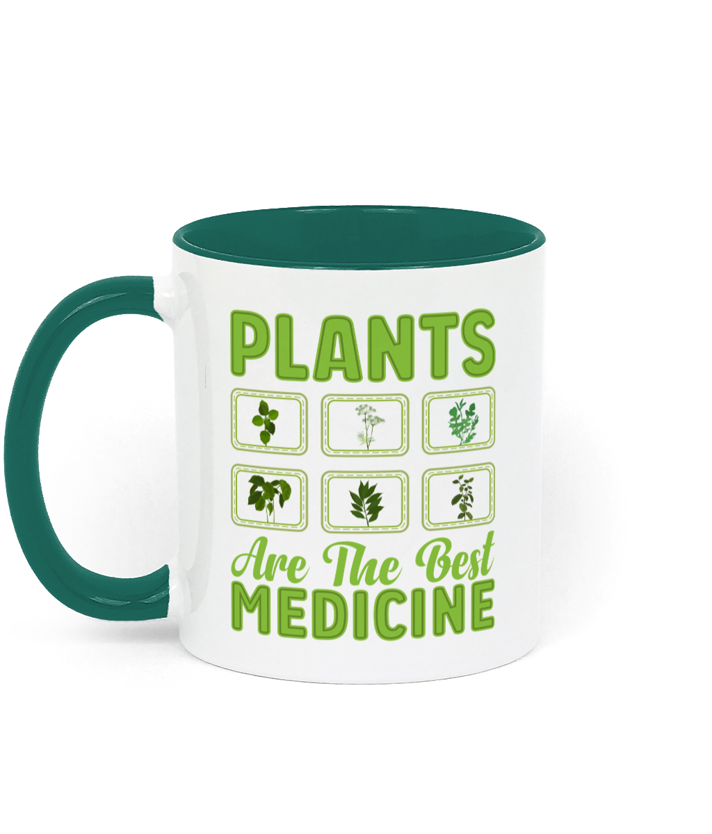 Plants Are The Best Medicine Two Toned Ceramic Mug