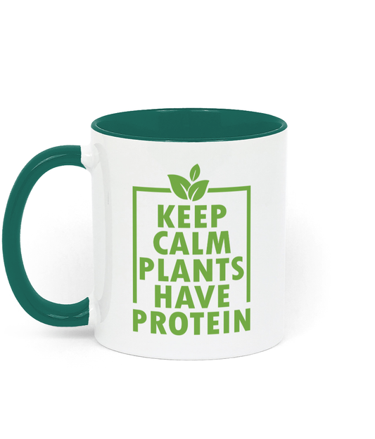 Keep Calm Plants Have Protein Two Toned Ceramic Mug