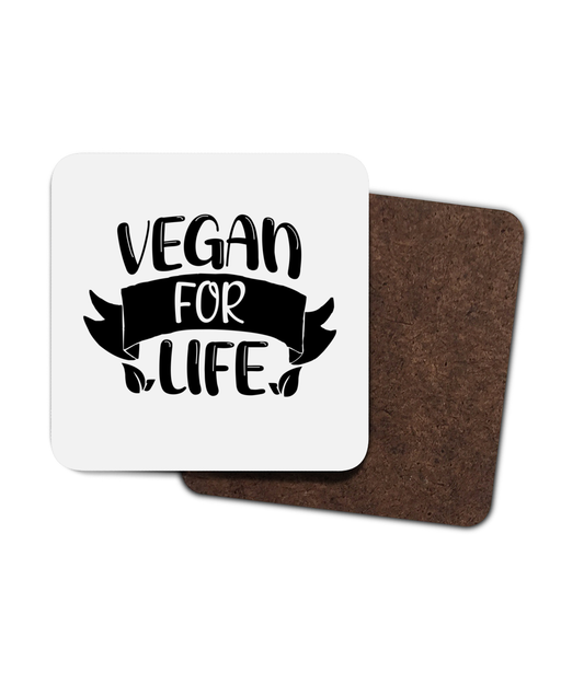 Vegan For Life 4 Pack Hardboard Coaster