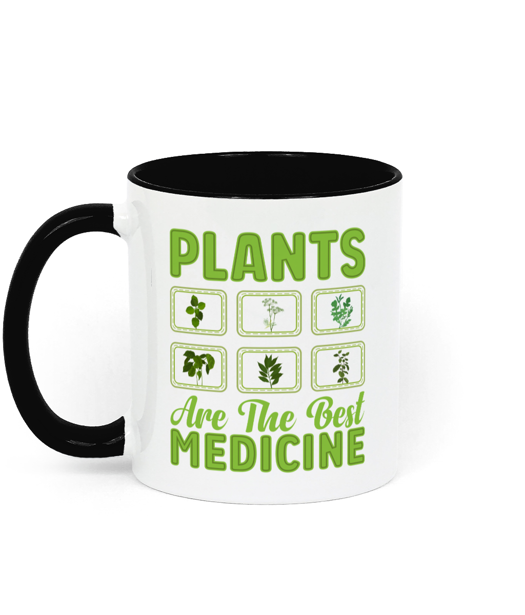 Plants Are The Best Medicine Two Toned Ceramic Mug