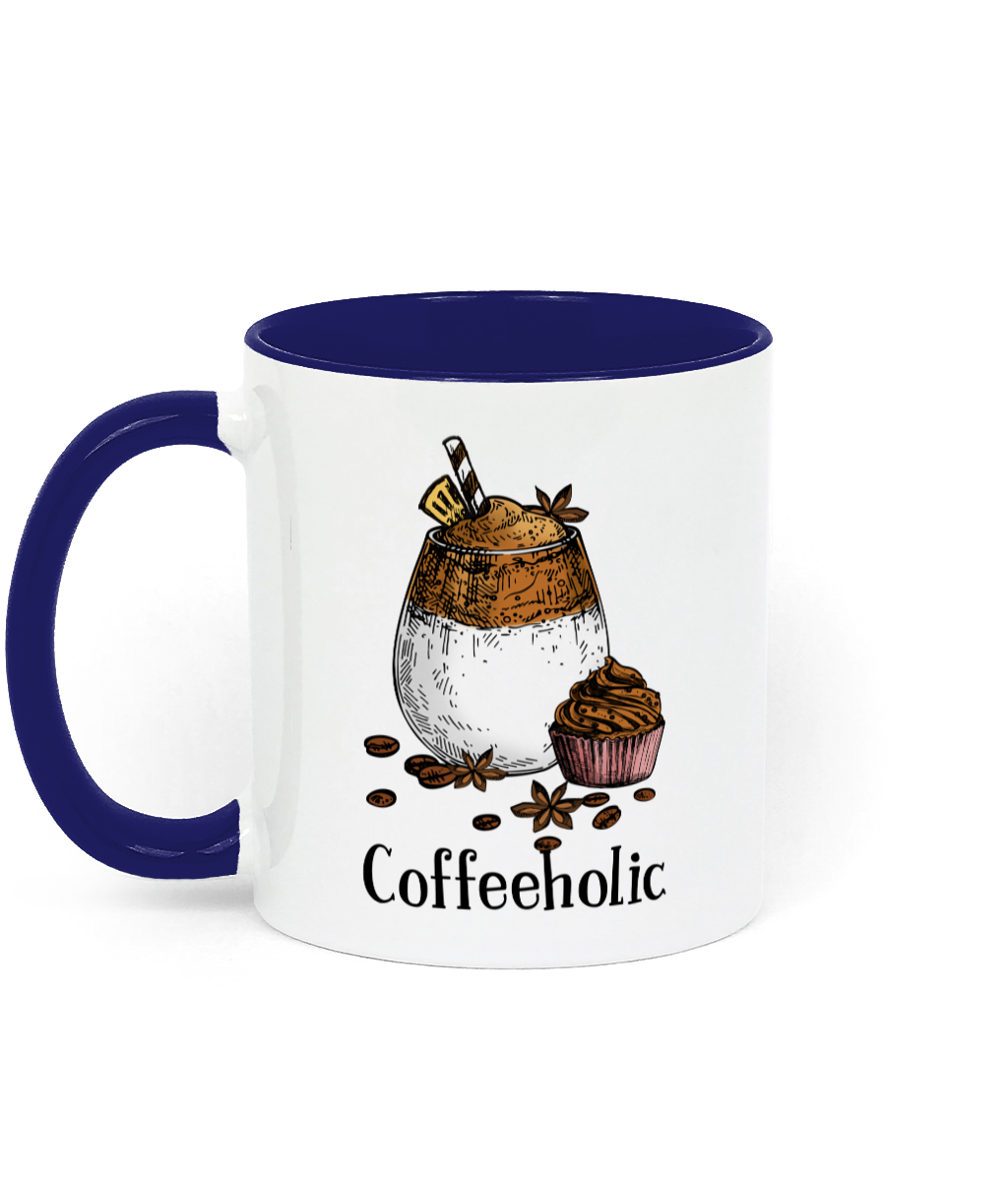 Coffeeholic Two Toned Ceramic Mug