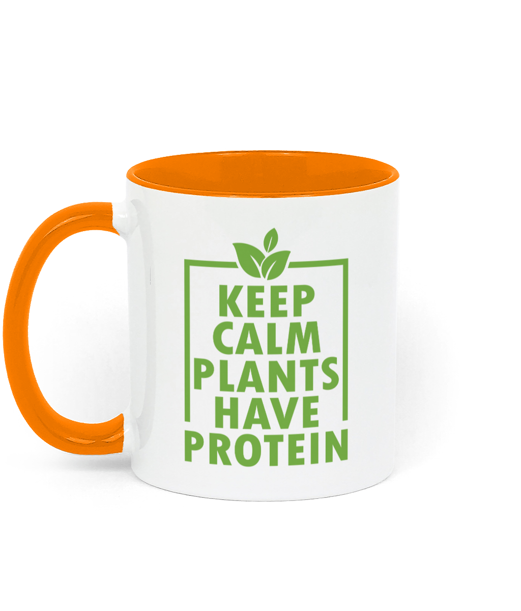 Keep Calm Plants Have Protein Two Toned Ceramic Mug