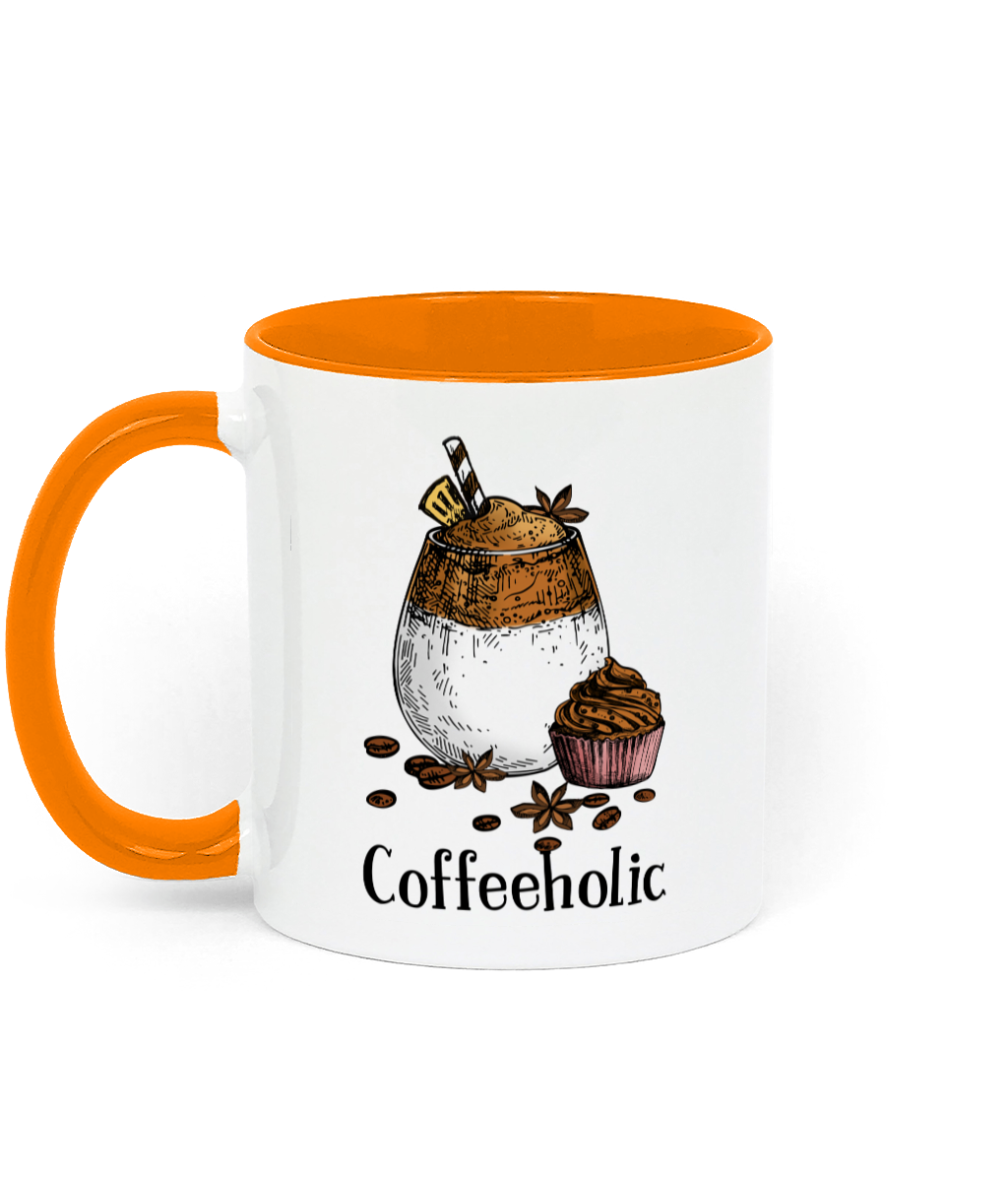 Coffeeholic Two Toned Ceramic Mug