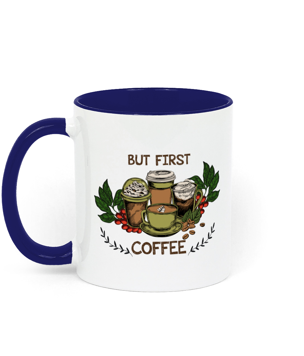 But First Coffee Two Toned Ceramic Mug