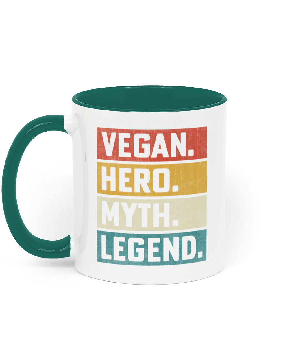 Vegan Hero Myth Legend Two Toned Ceramic Mug