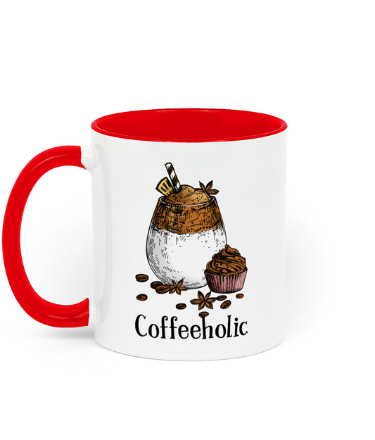 Coffeeholic Two Toned Ceramic Mug